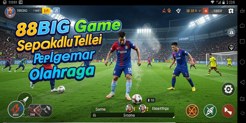 Tampilan gameplay seru dalam 88BIG yang menampilkan aksi sepakbola.