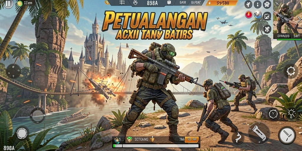 Tampilan gameplay mendebarkan dari 898A yang penuh aksi.