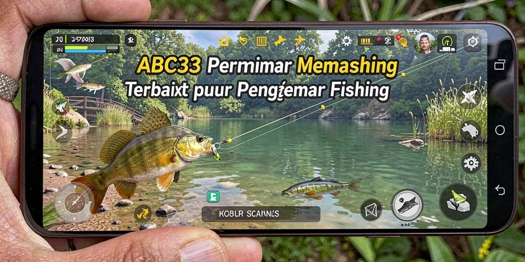 Screenshot ABC33 menampilkan aksi memancing yang seru di lingkungan alami.