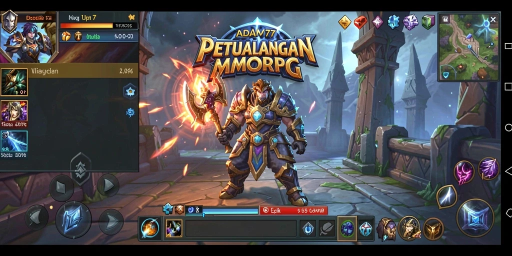 Screenshot ADAM77 menampilkan pemain terlibat dalam pertempuran epik di arena.