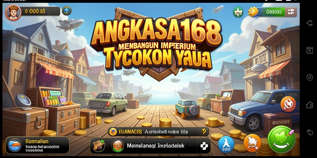 Tampilan gameplay ANGKASA168 yang penuh aksi dalam membangun bisnis Tycoon.