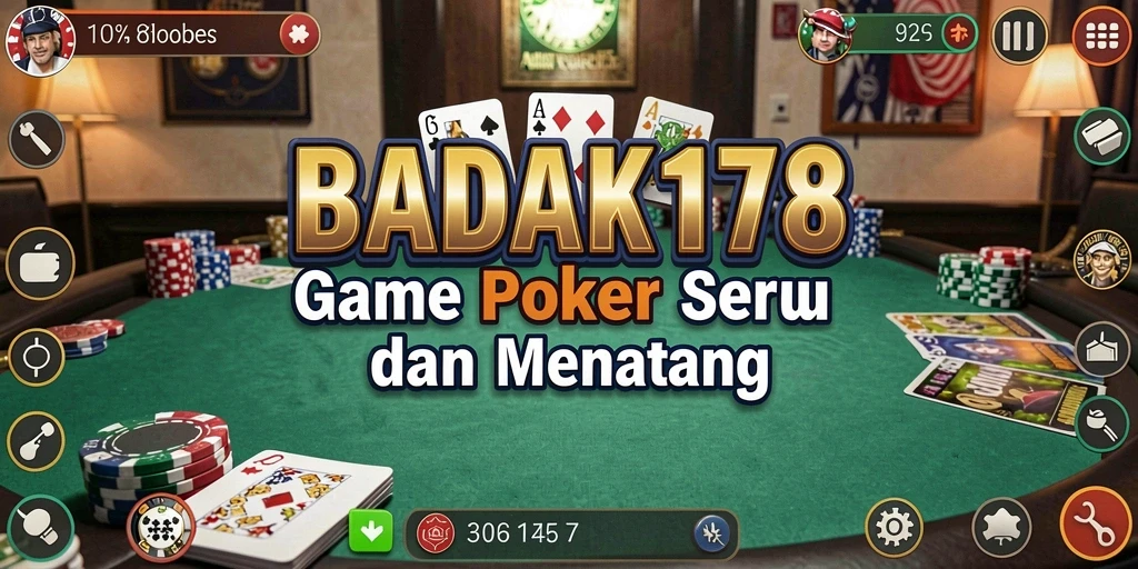 Tampilan gameplay BADAK178 dengan aksi poker yang mendebarkan.