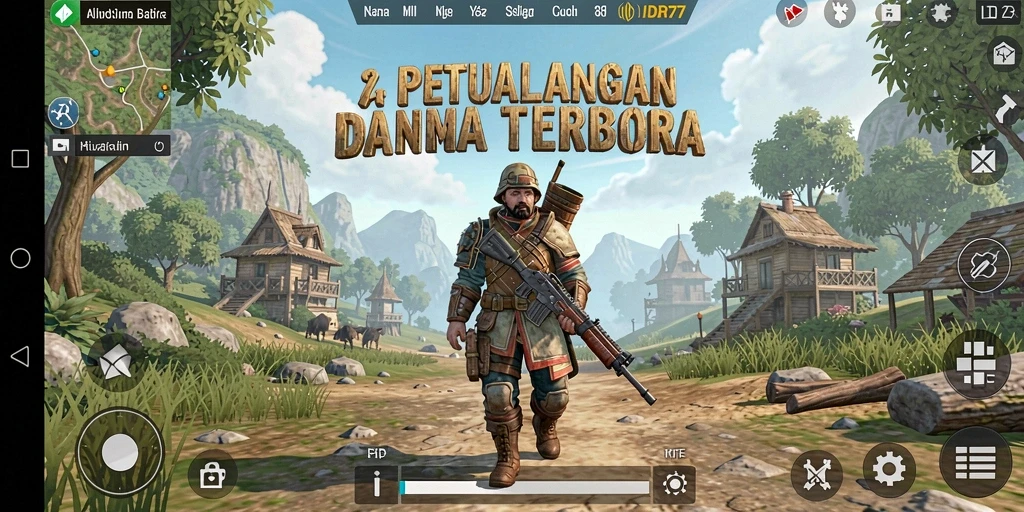 Tangkapan layar IDR77 menunjukkan petualangan epik di dunia terbuka.