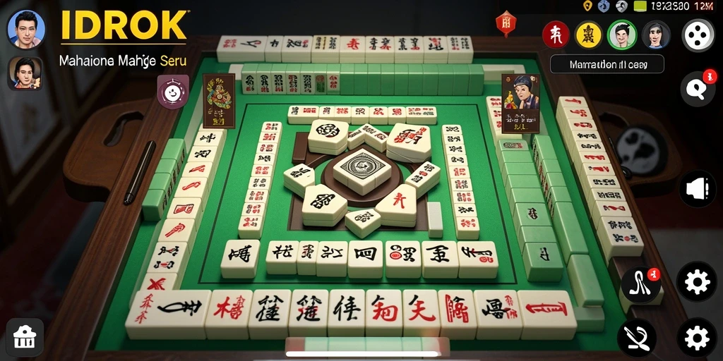 Screenshot gameplay IDROK menampilkan suasana seru bermain Mahjong.