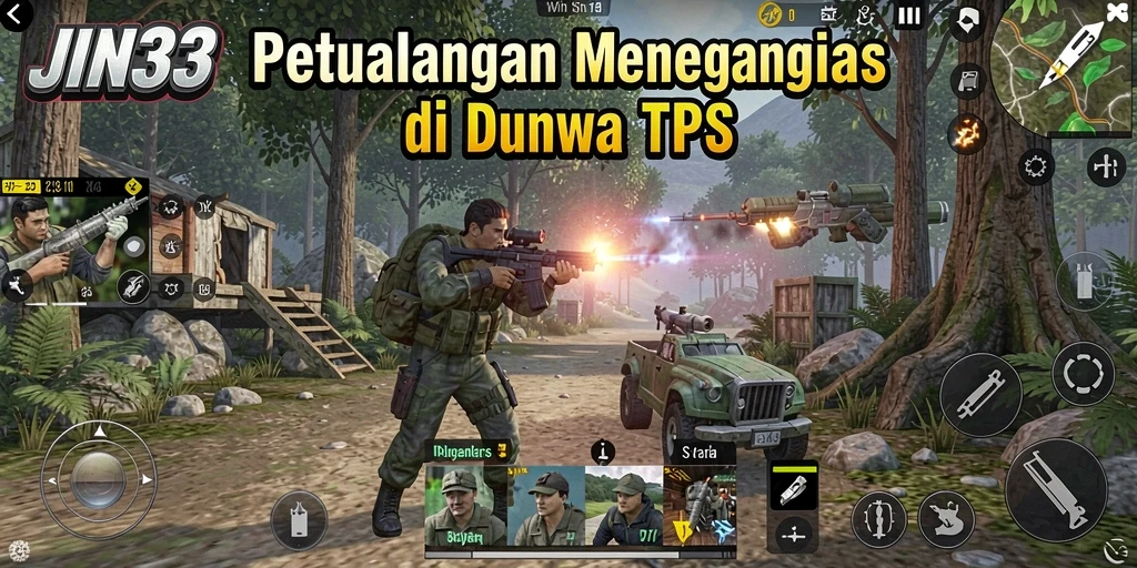 Tangkapan layar menampilkan aksi intens dalam gameplay TPS JIN33.