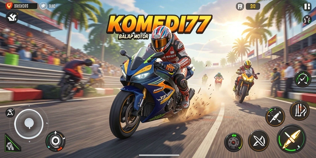 Tampilan seru dan lucu dari gameplay balap motor.