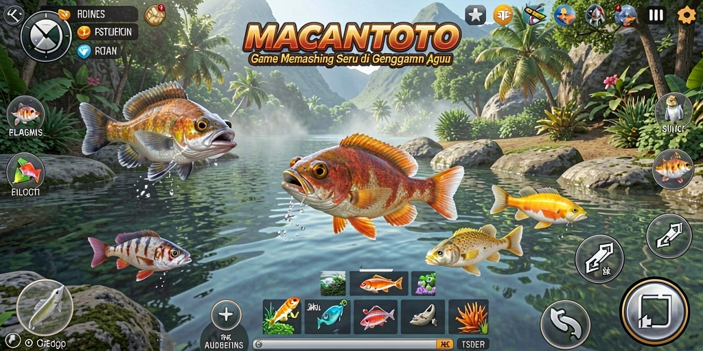 Screenshot <strong>MACANTOTO</strong> menampilkan pengalaman memancing seru di alam yang indah.