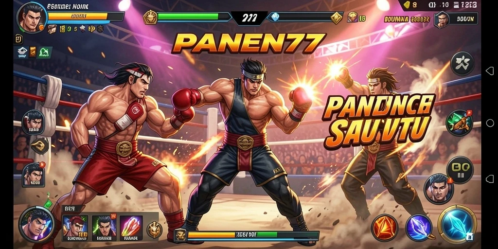 Gameplay seru dan menegangkan di PANEN77 dengan karakter bertarung.