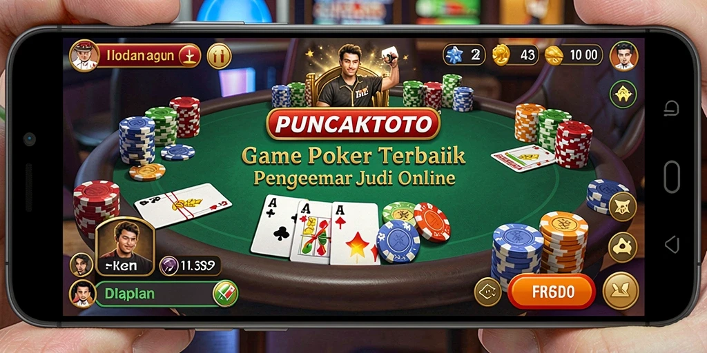 Tangkapan layar utama PUNCAKTOTO menampilkan gameplay poker yang seru dan mendebarkan.