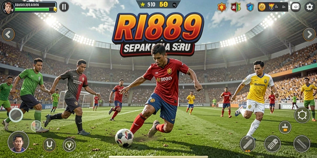 Tampilan permainan <strong>RI889</strong> yang mendebarkan saat pertandingan sepak bola.