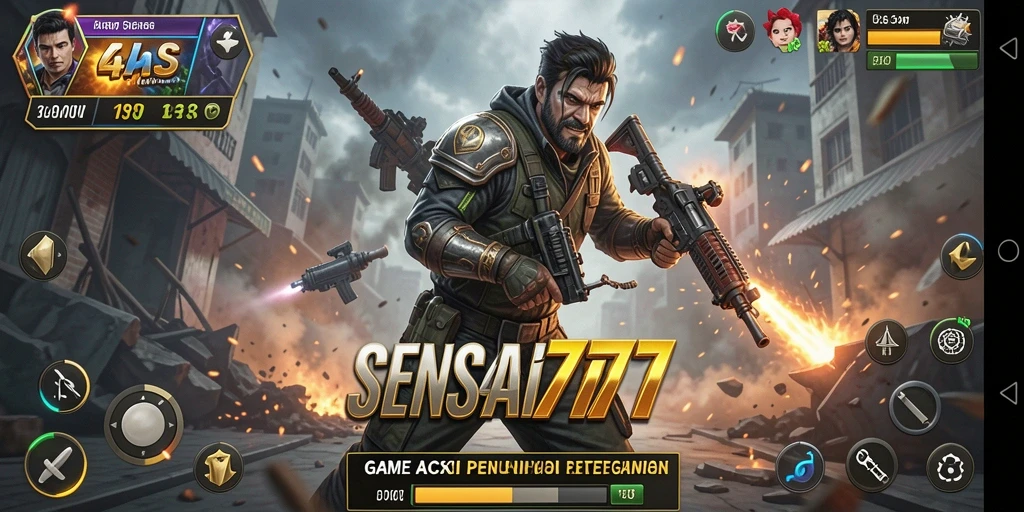 Screenshot utama SENSASI777 yang menunjukkan aksi pertarungan seru.