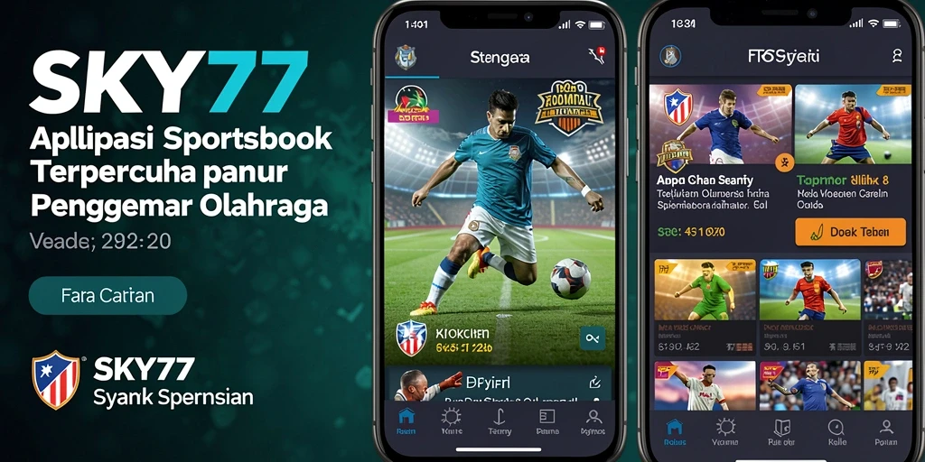 Tangkapan layar menunjukkan tampilan menarik dari aplikasi Sportsbook SKY77.