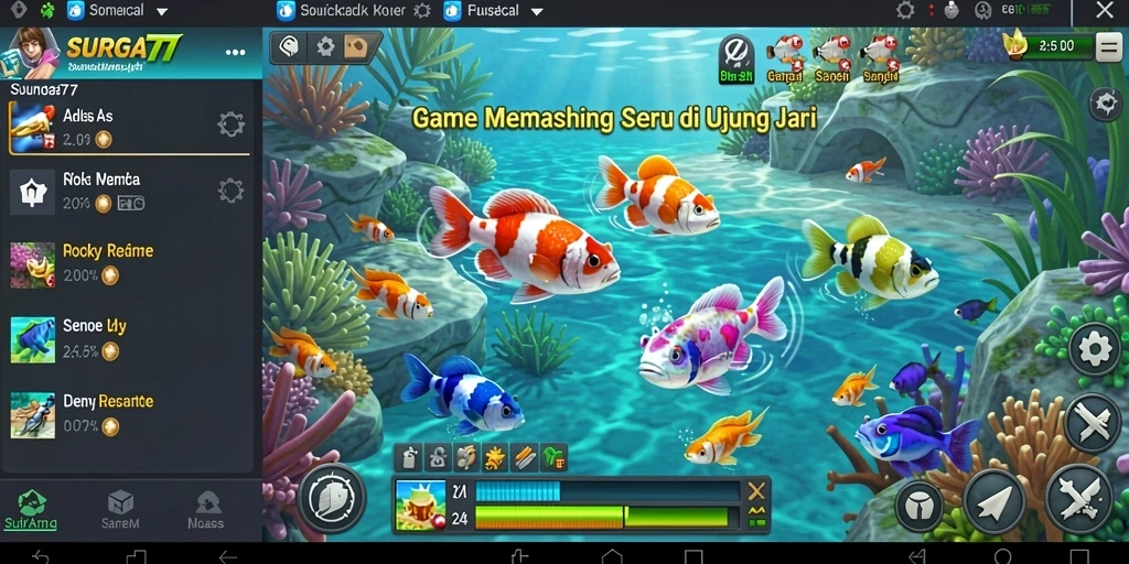 Tampilan gameplay <strong>SURGA77</strong> yang menampilkan aksi memancing seru.