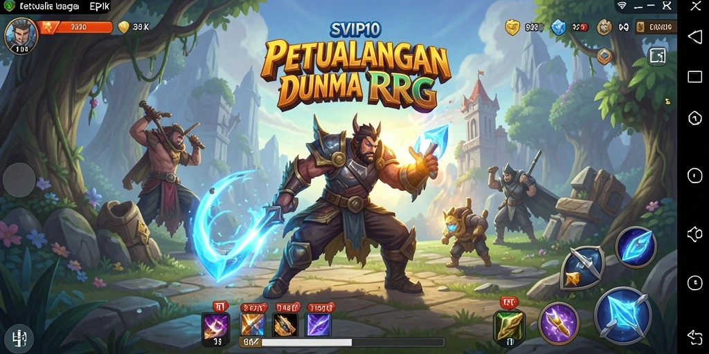 Gameplay SVIP10 menampilkan pertarungan strategi dan eksplorasi dunia yang luas.