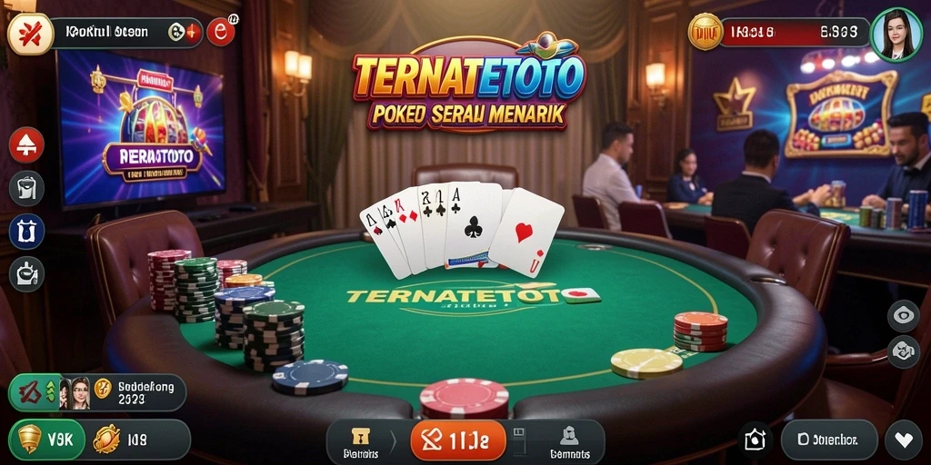 Tampilan menarik dari gameplay poker di TERNATETOTO.